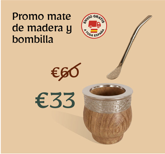 Combo Mate Imperial de Algarrobo + bombilla
