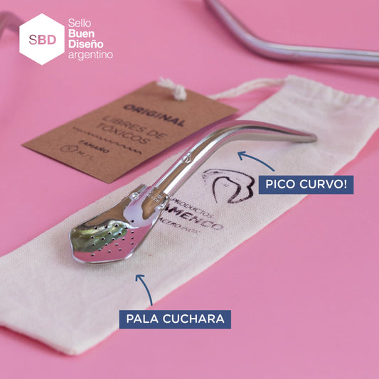 Bombilla Paticorti Curva Corta – Acero Inoxidable