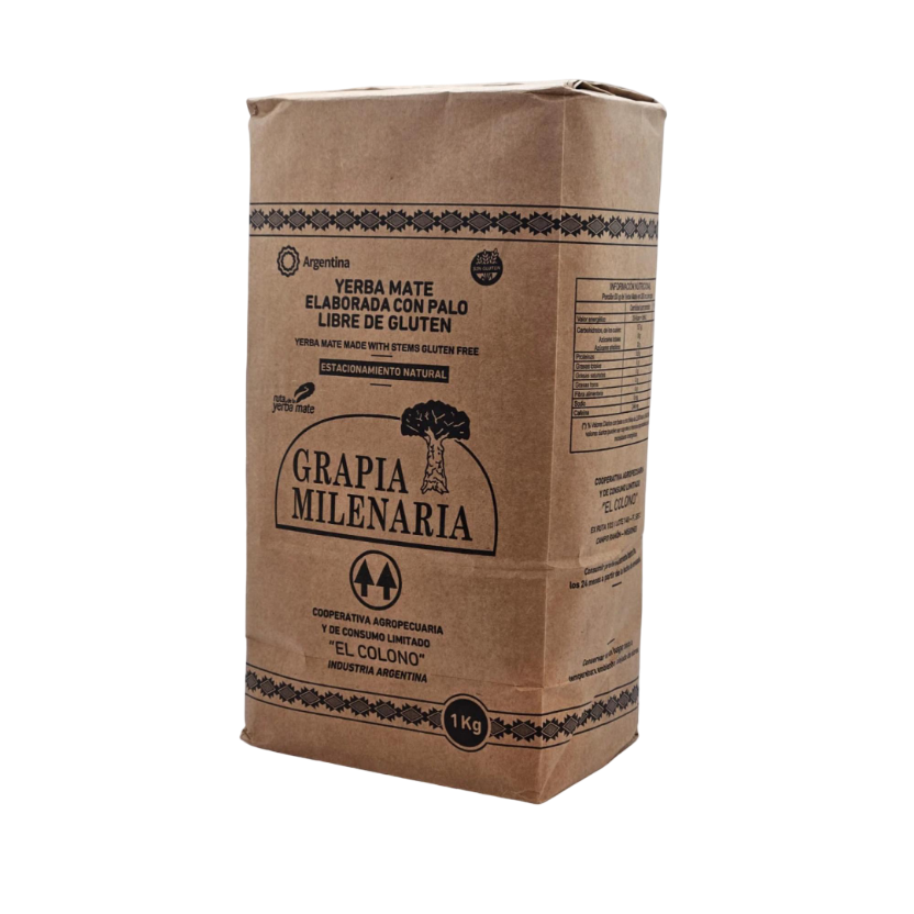 Yerba Mate Grapia Milenaria – Agroecológica de Monte con 18 meses de estacionamiento
