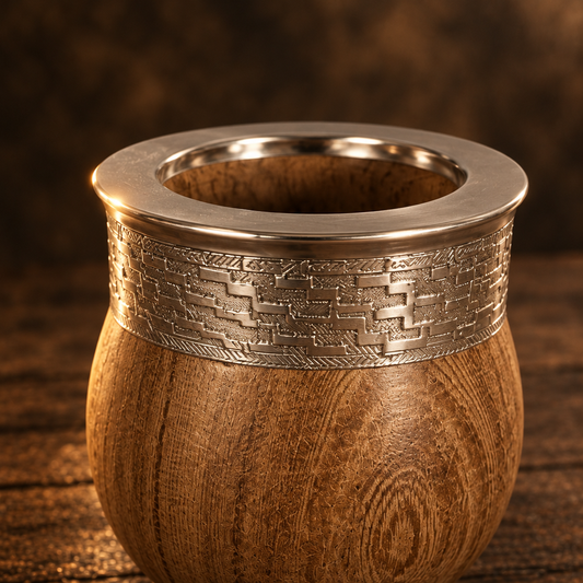 Detalle de la virola imperial con guarda y la madera de algarrobo - Jardín del Mate