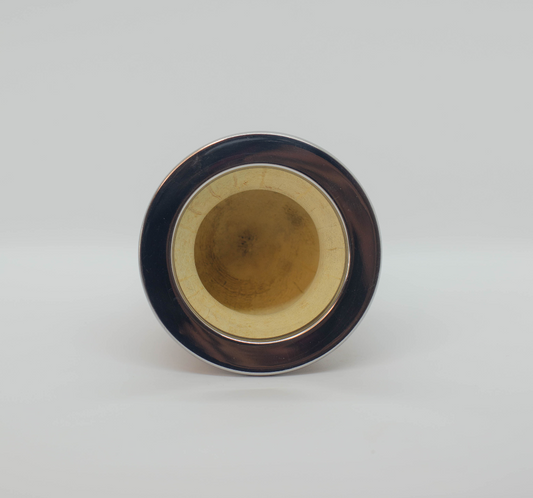 Mate Artesanal Camionero – Cuero Marrón Natural y Virola de Acero Inox