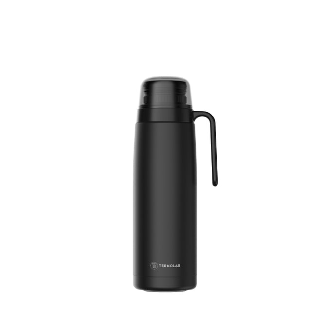Termo Termolar 1L R-Evolution Negro con pico cebador 360 para mate - Vista frontal