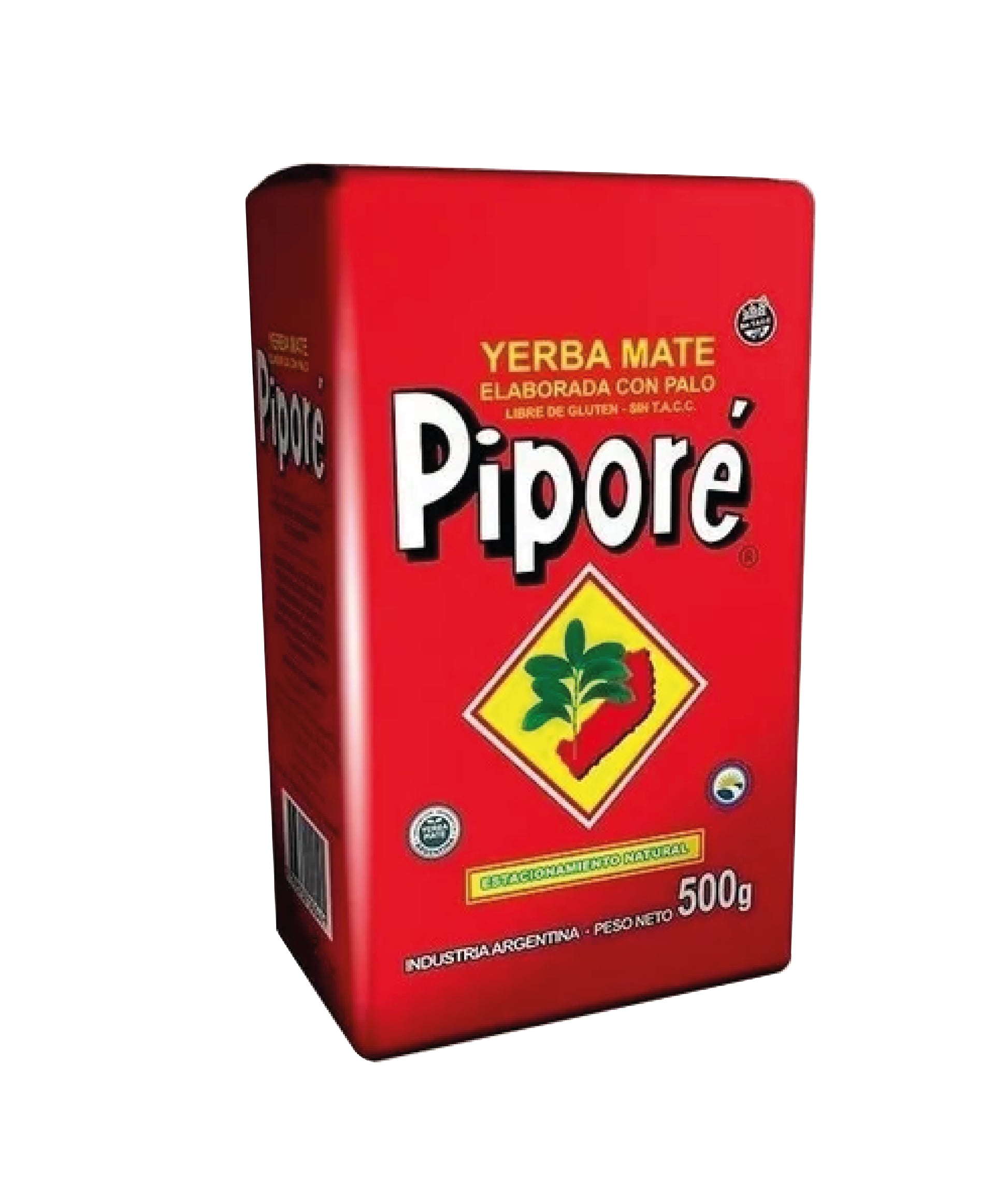 Paquete de Yerba Mate Piporé 500g tradicional sobre fondo blanco - Jardín del Mate España