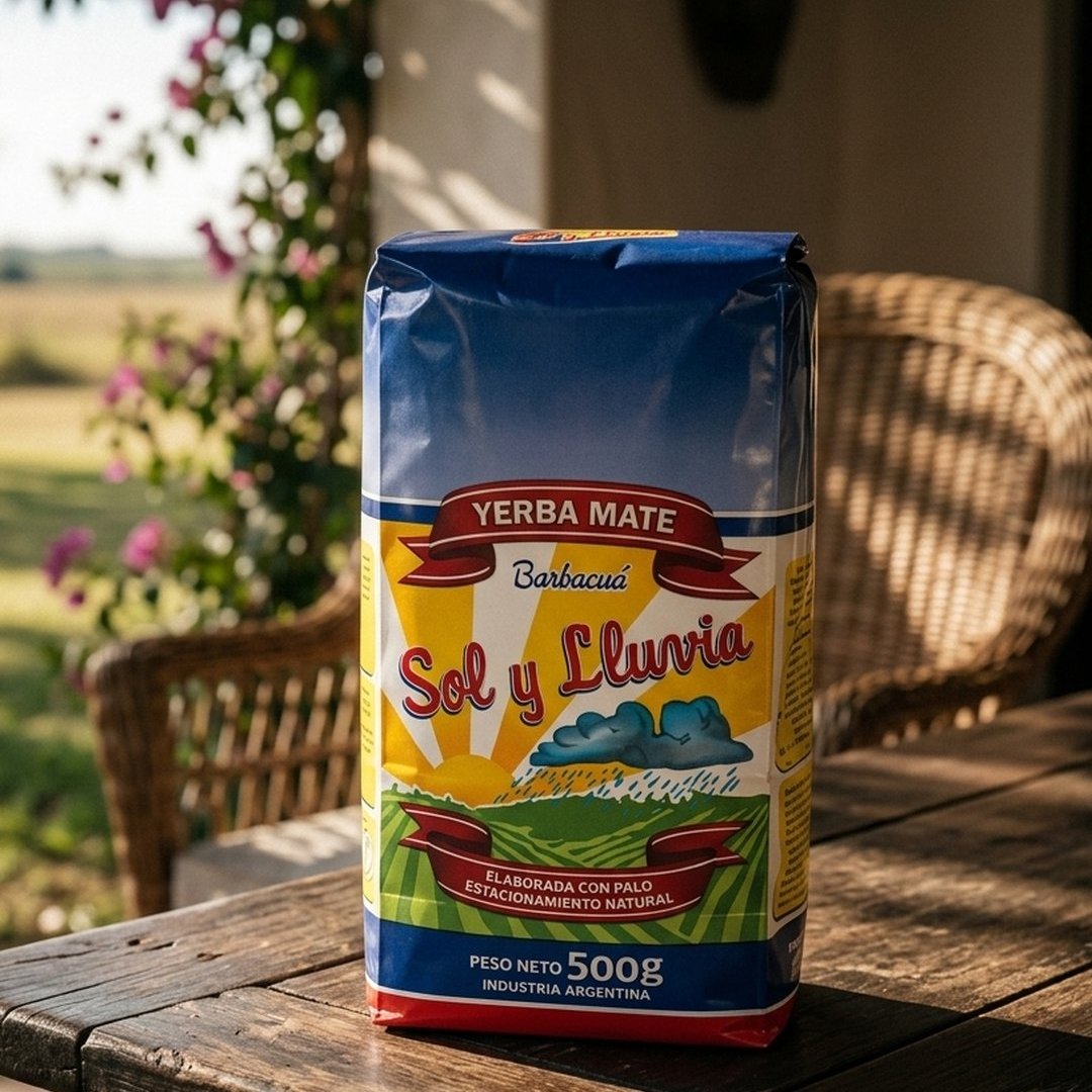 Yerba Mate Sol y Lluvia – Barbacuá artesanal, sabor ahumado y duradero