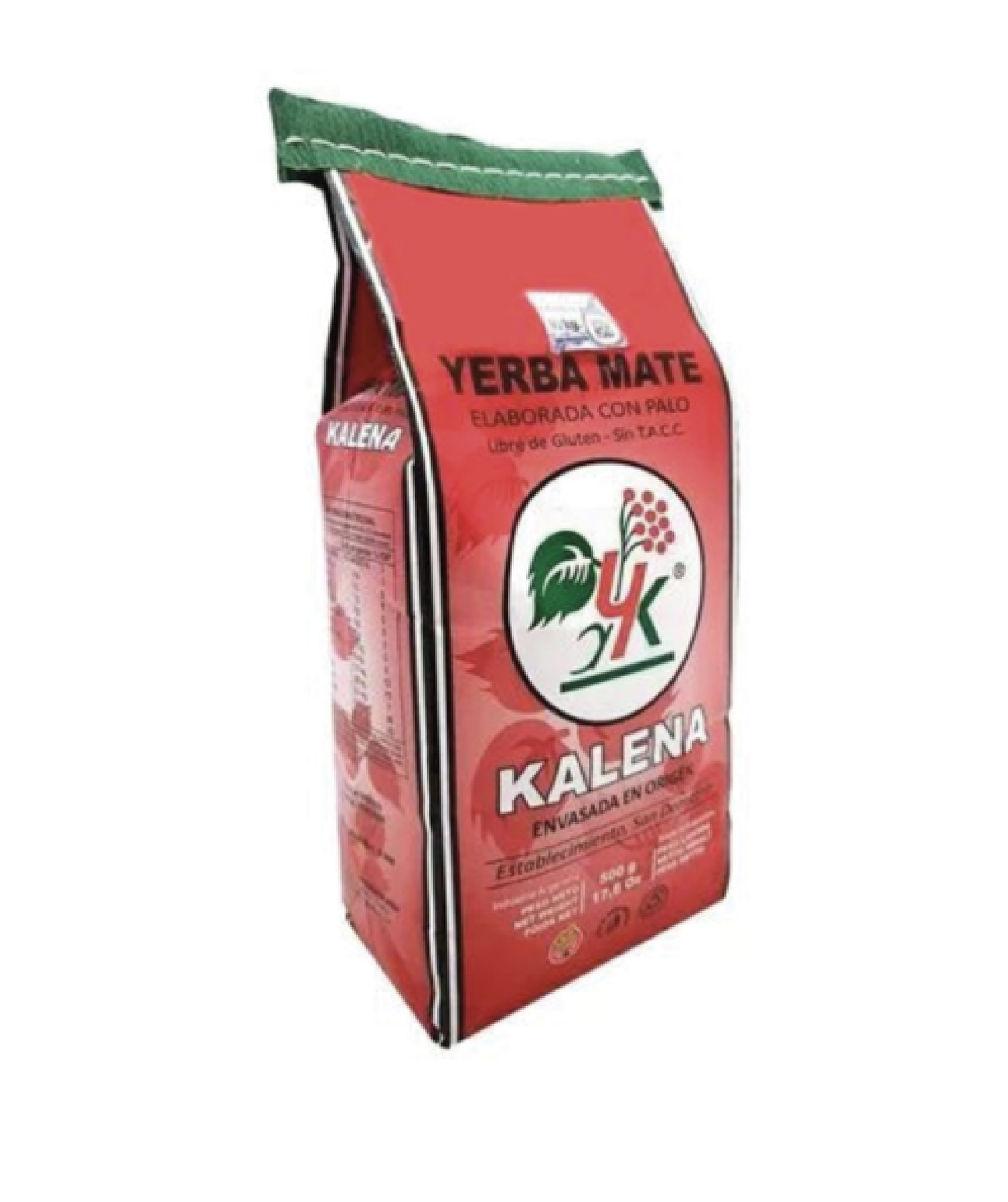 Paquete de Yerba Mate Kalena Tradicional 500g agroecológica con secado barbacuá en Jardín del Mate.