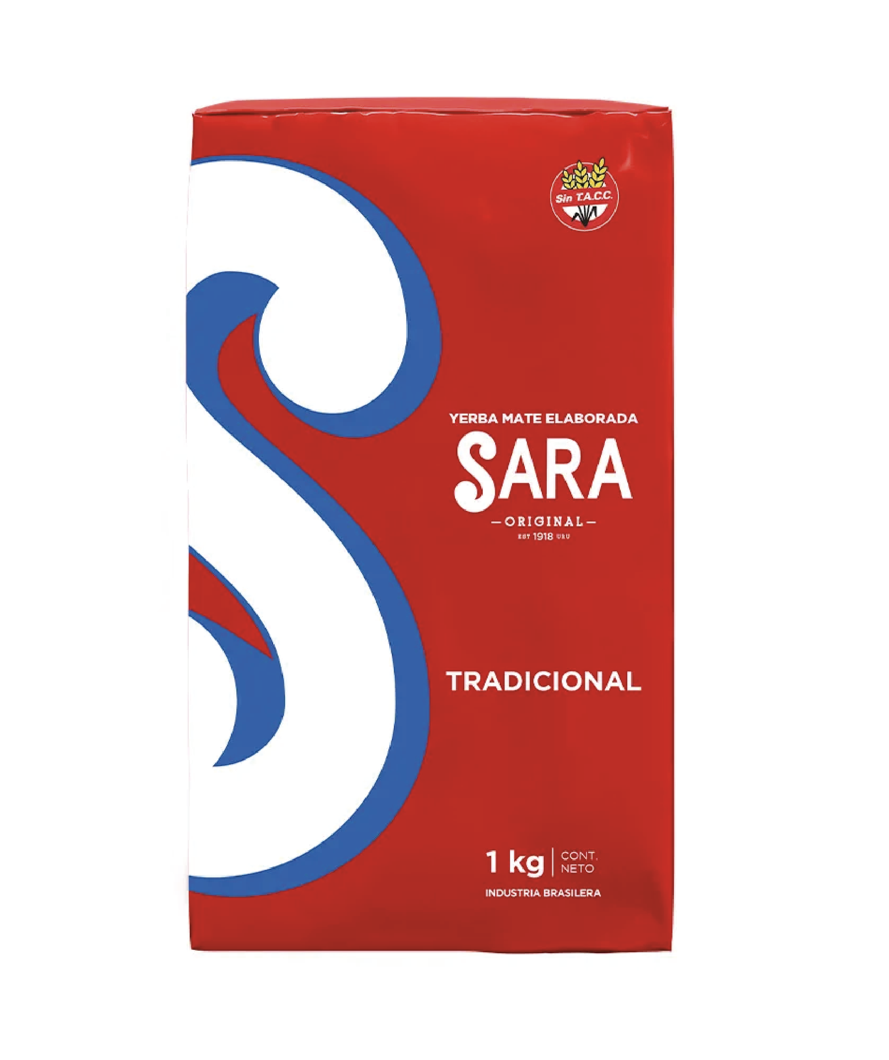 Paquete de Yerba Mate Baldo 1 kg para mate uruguayo auténtico, stock disponible en Barcelona, España.