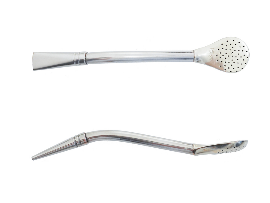 Bombillón de alpaca uruguayo largo artesanal para mate profesional en España