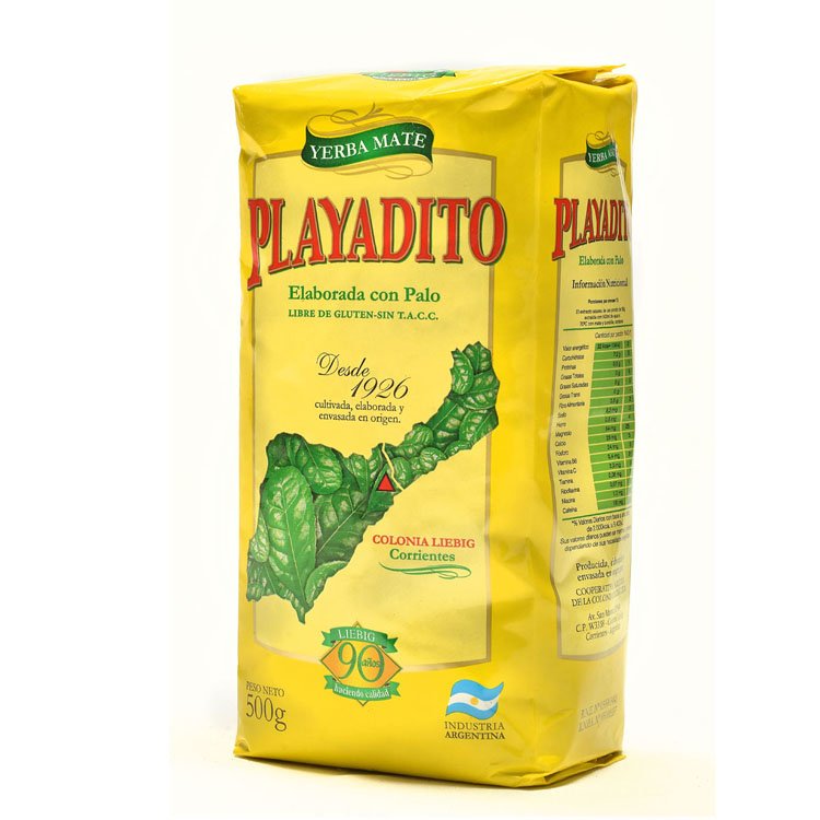 Paquete de Yerba Mate Playadito 500g original de Argentina disponible en España