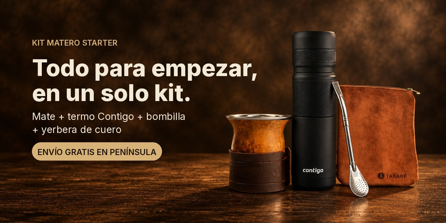 Todo para empezar, en un solo kit: Kit Matero Starter con mate, termo Contigo, bombilla y yerbera de cuero